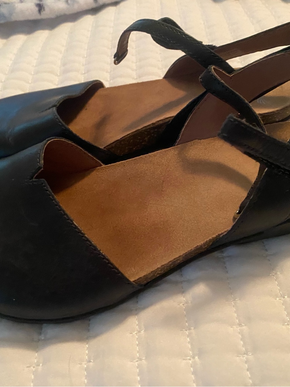 Women's Black Leather-Look Slingback Flats